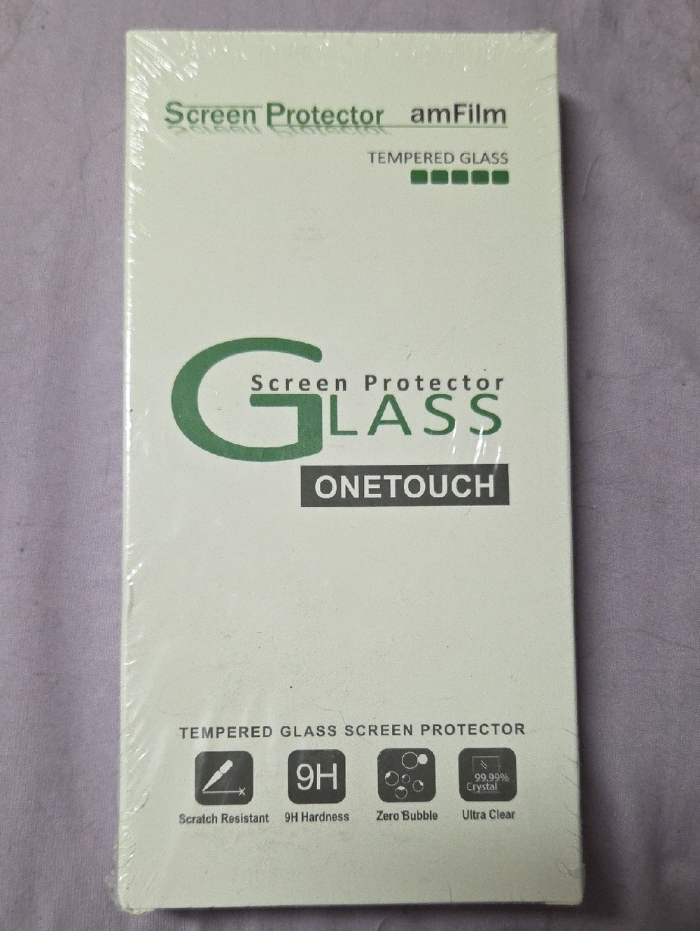 amFilm OneTouch Tempered Glass Screen Protector - White/Green